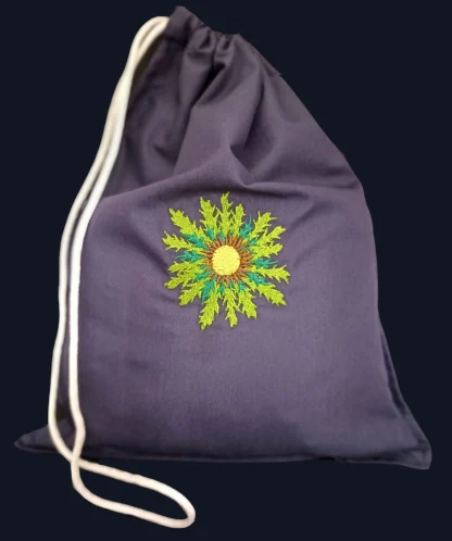 Bolsa de almuerzo bordado Eguzki Lore Fucsia - Imagen 3